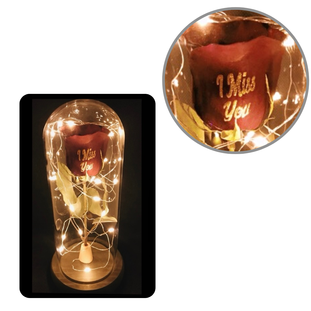 Wine Red Rose Lamp