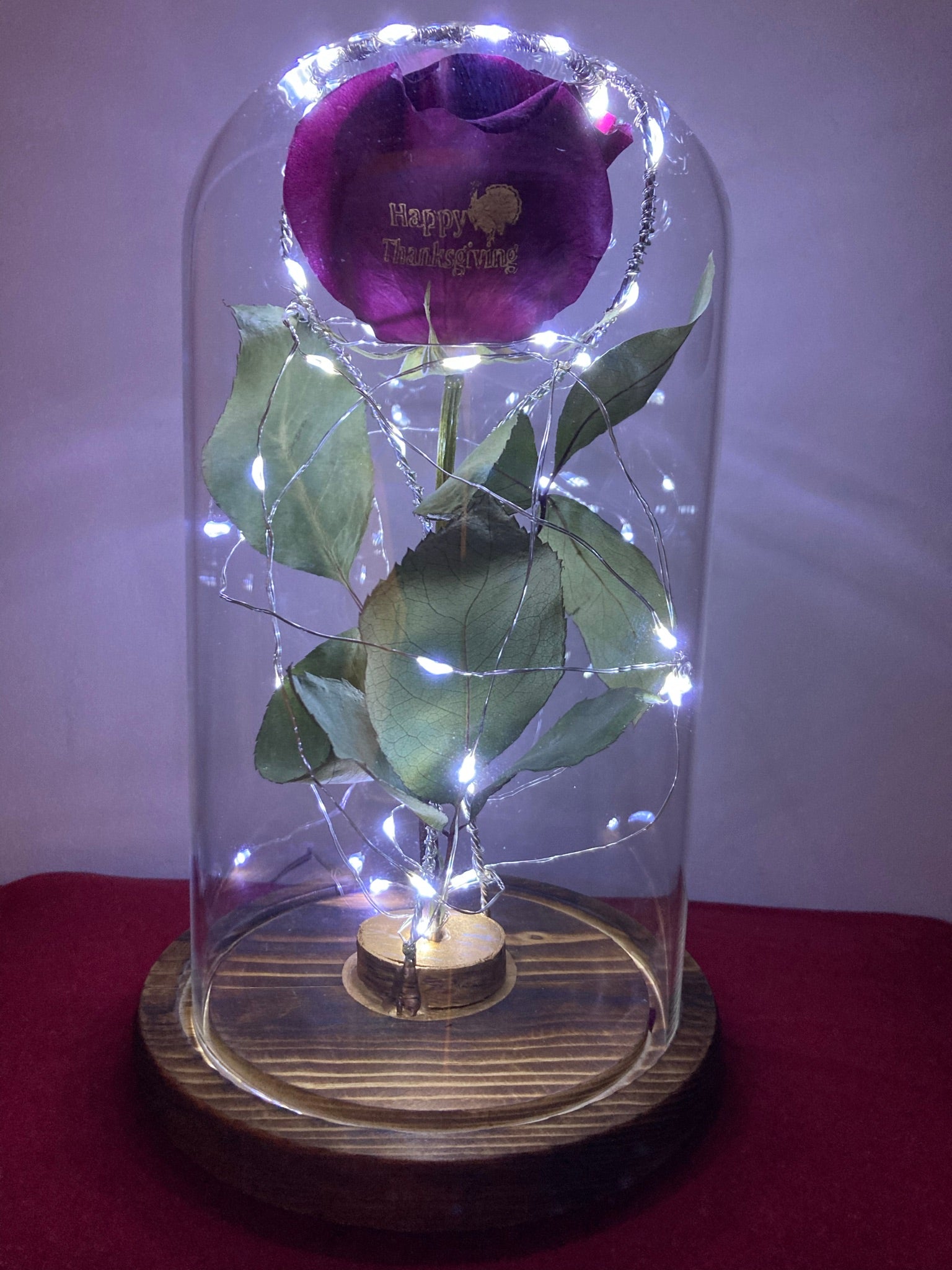 Happy Thanksgiving Rose Lamp