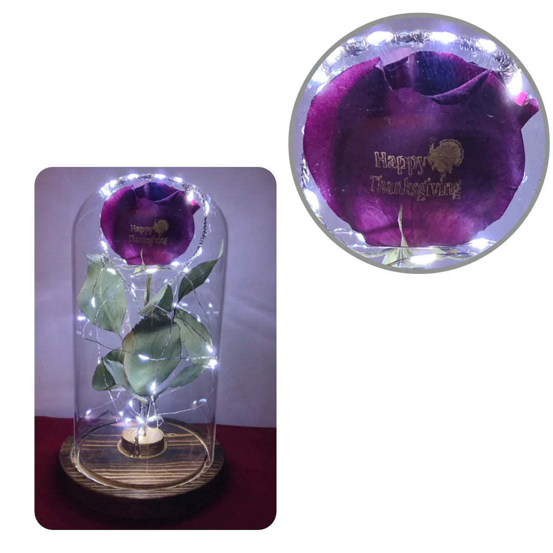 Happy Thanksgiving Rose Lamp