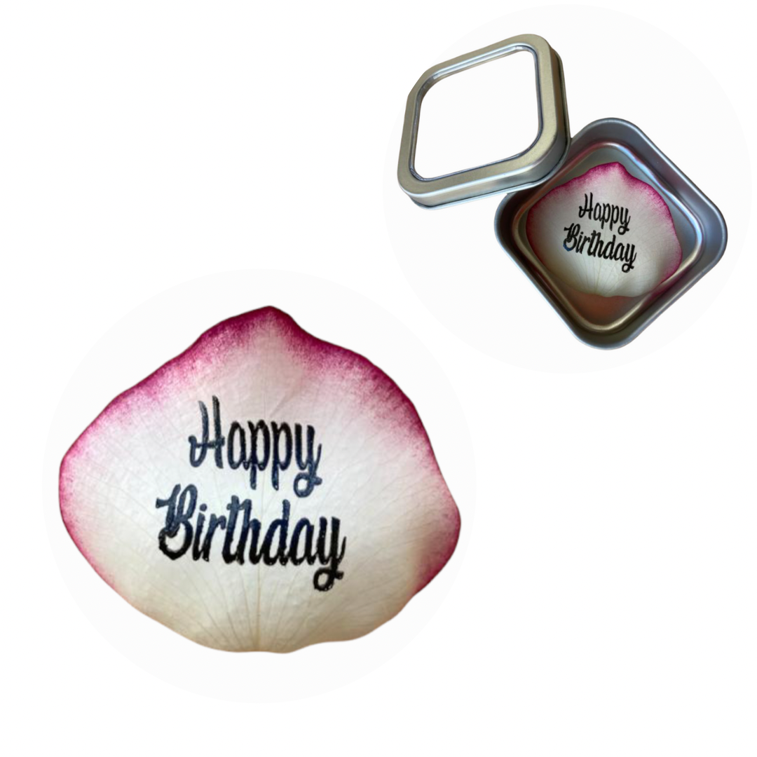 Happy Birthday Preserved Rose Petal