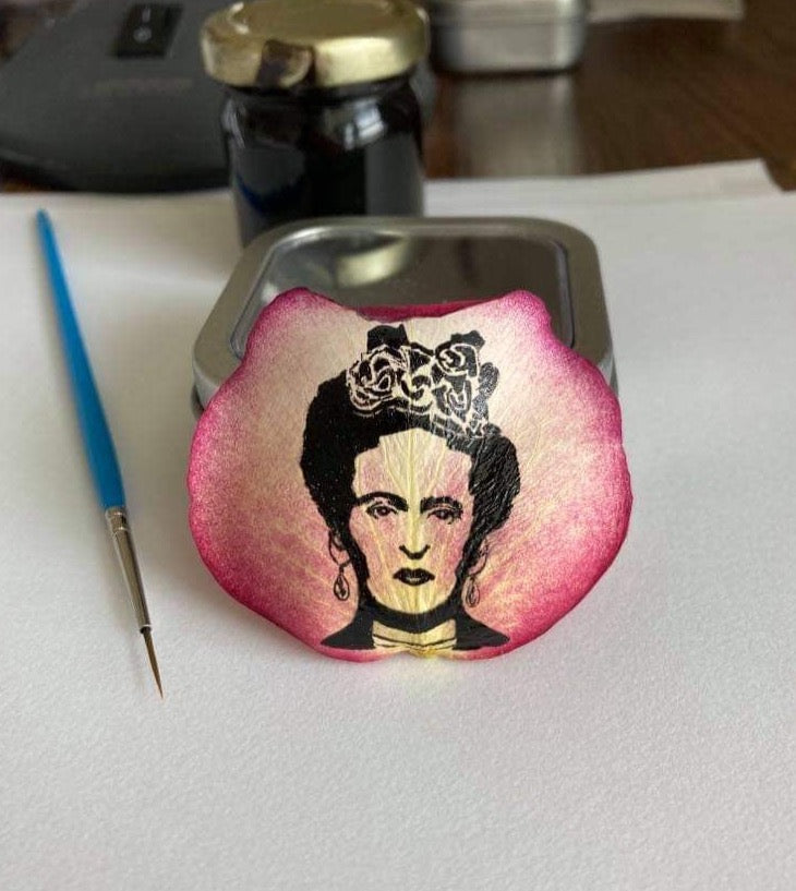 Art in Rose Petal- Frida Kahlo